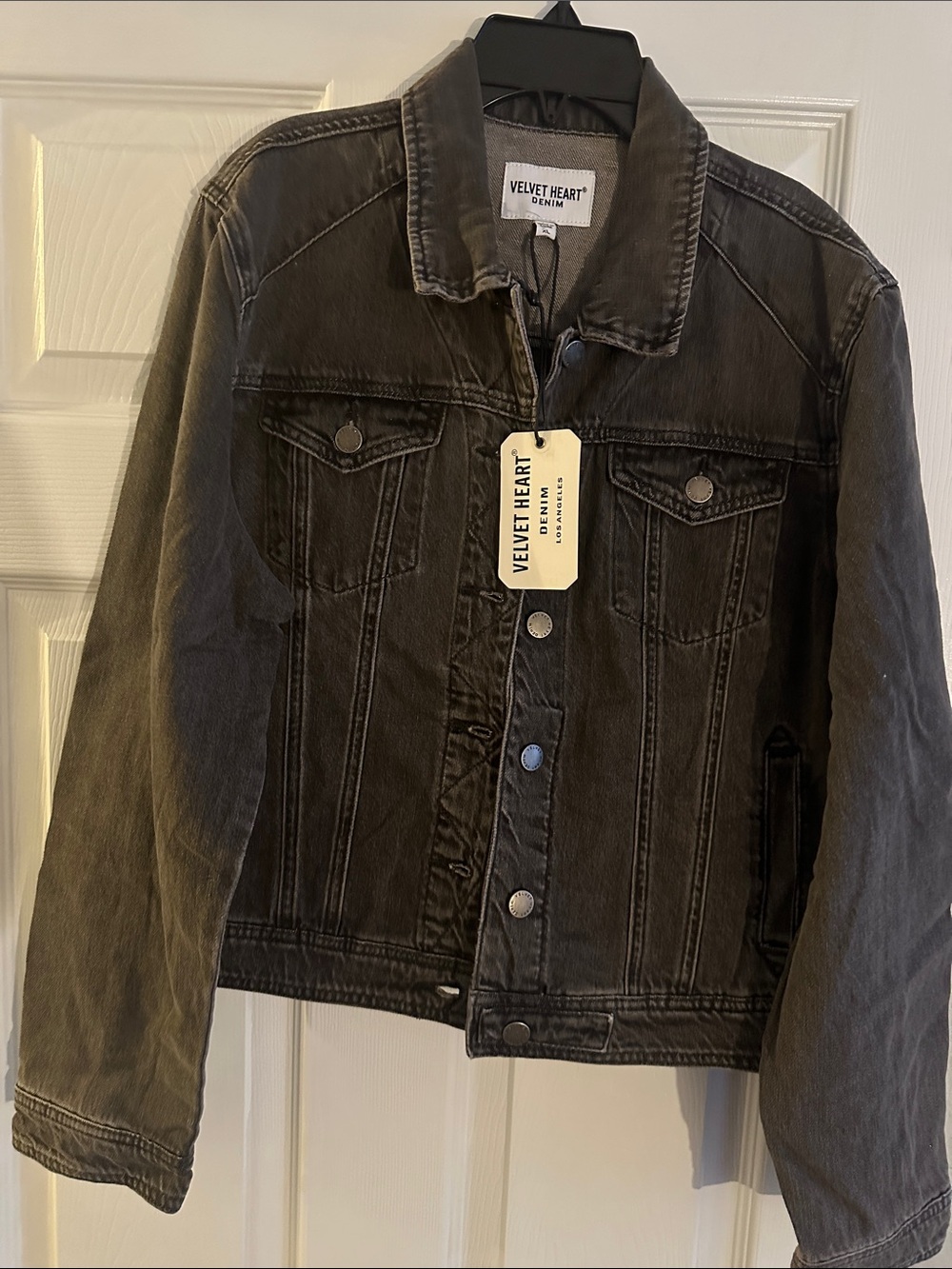 Velvet Heart Washed Black Denim Jacket